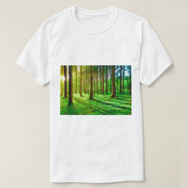 Grön skogsbild - Frodig natur  T Shirt (Design framsida)