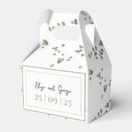 Grön skogstema Allt-i-ett bröllopsinbjudan Presentaskar