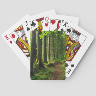 Grön skogsväg naturskön casinokort