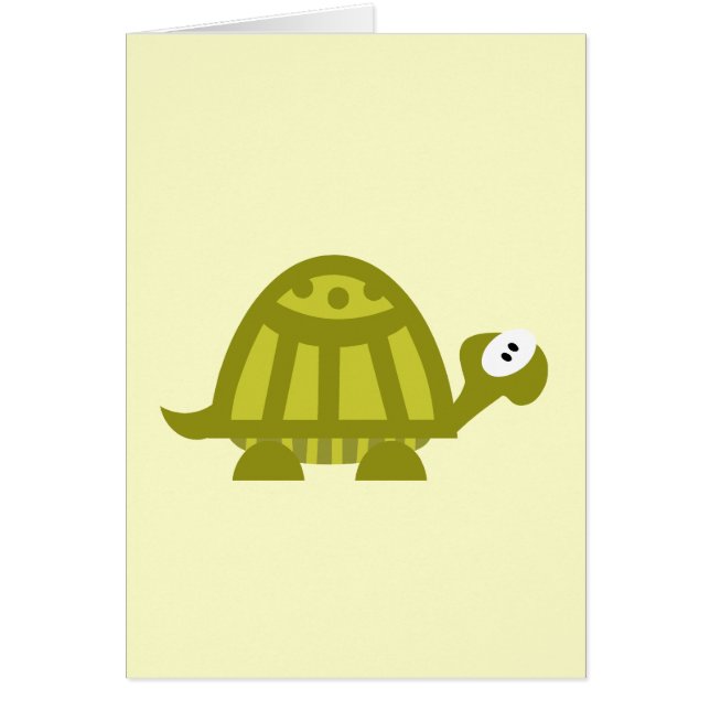 Grön sköldpadda hälsningskort (Framsidan)