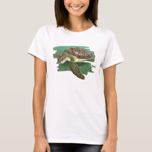 Grön sköldpadda i livsmiljöT-tröja Tee Shirt
