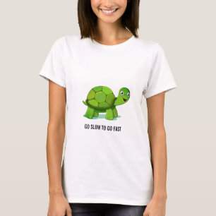 Grön sköldpadda & kalligrafi t shirt