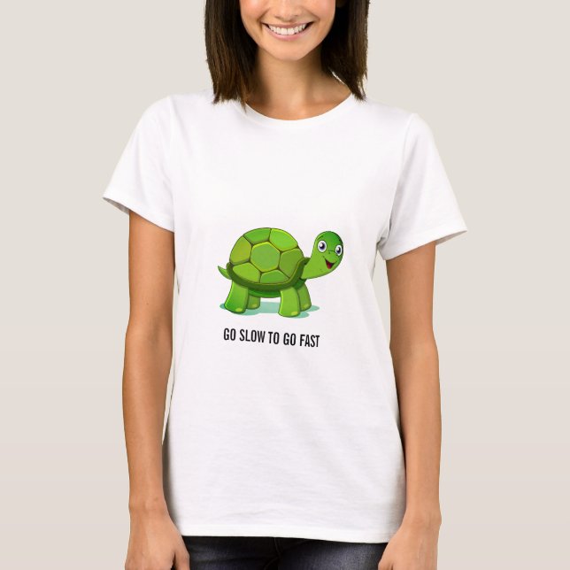 Grön sköldpadda & kalligrafi t shirt (Framsida)