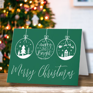 Grön Skrift God Jul Helgkort