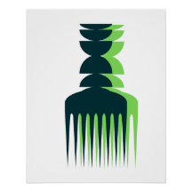Grön skugga Afro Pick-plakat