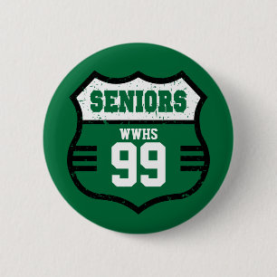 Grön slitbar senior vägschild knapp
