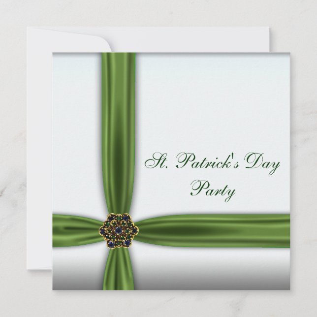 Grön smaragdbands St. Patricks dag-fest Inbjudningar (Framsida)