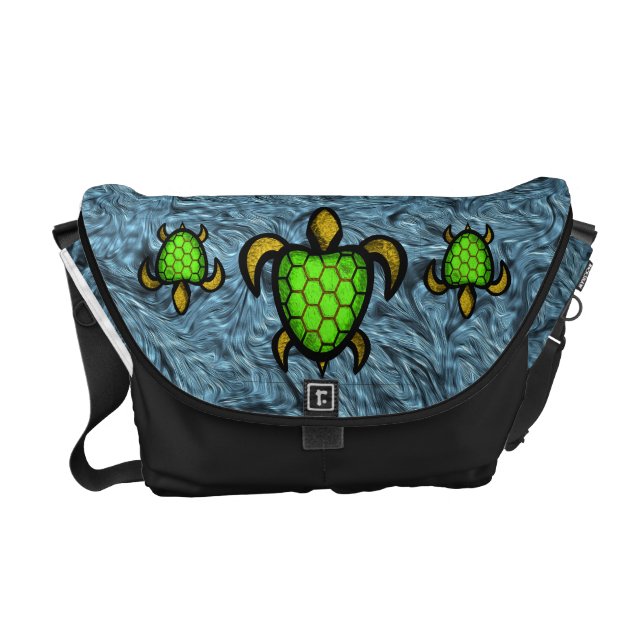 Grön snäckasköldpaddamessenger bag messenger bag (Framsidan)