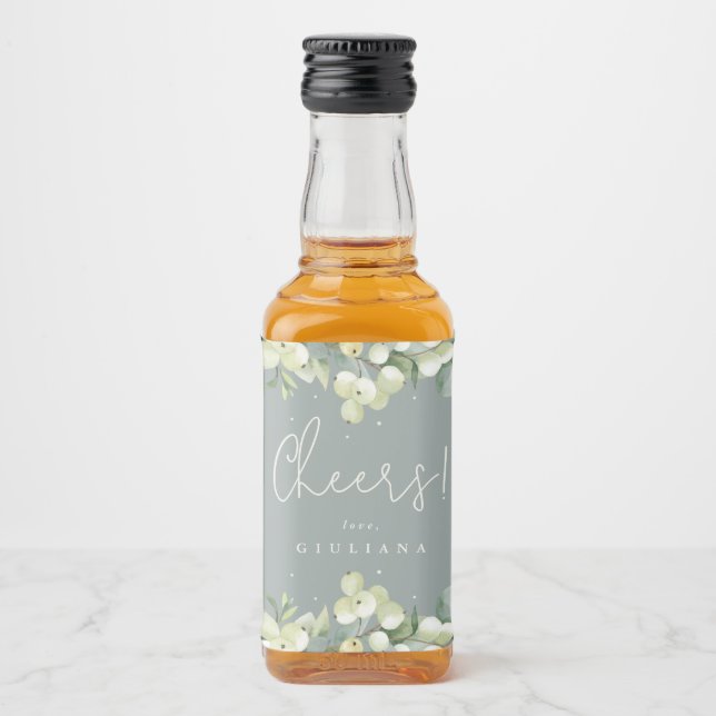 Grön Snöbär+Eukalyptus Sällskapsresa Mini Spritflaskor Etikett (Framsida)