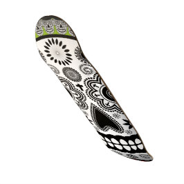 Grön sockerskalleday of the dead som är röd och mini skateboard bräda 18,5 cm