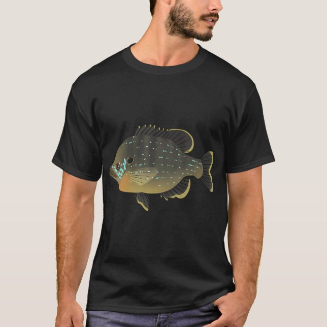 Grön solfisk (L. cyanellus) T Shirt (Framsida)