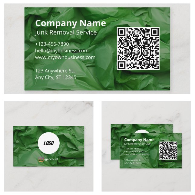 Grön sophämtning visitkort (Green Junk Removal Business Card
)