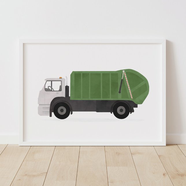 Grön soptransport för pojkrumsdekoration poster (Skapare uppladdad)