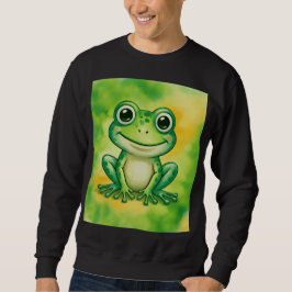 Grön söt groda lång ärmad tröja