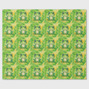 Grön söt groda presentpapper