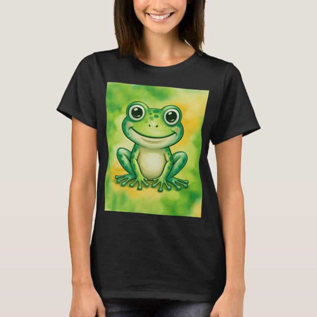 Grön söt groda t shirt (Framsida)