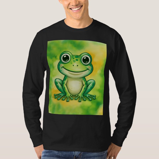 Grön söt groda t shirt (Framsida)