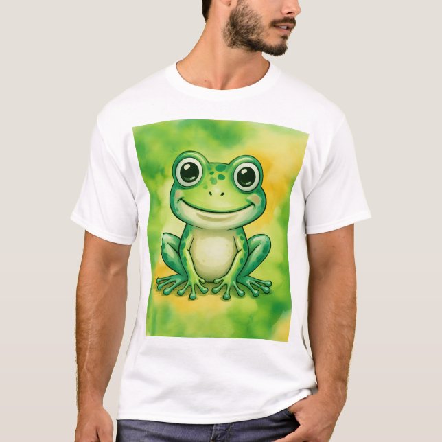 Grön söt groda t shirt (Framsida)