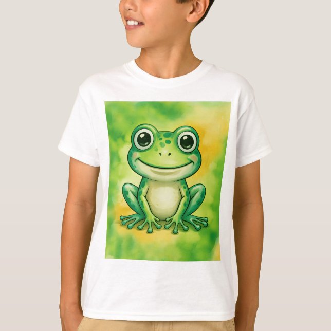Grön söt groda t shirt (Framsida)