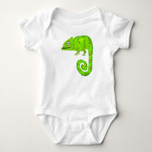 Grön söt kameleont t shirt