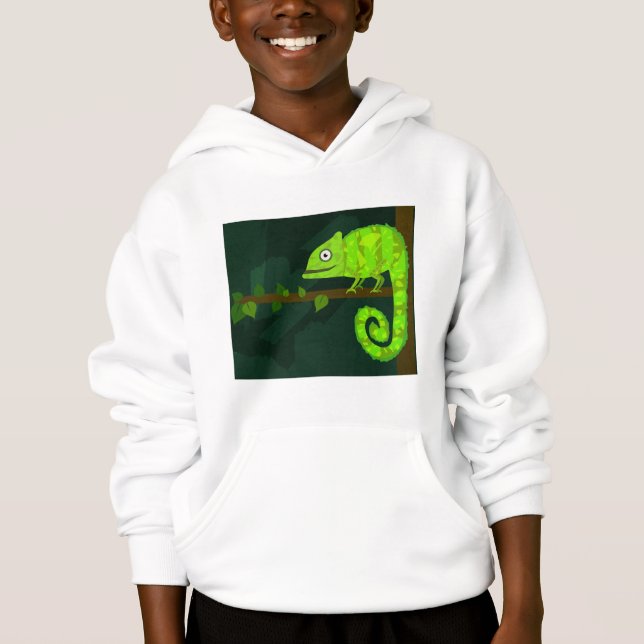 Grön söt kameleont t shirt (Framsida)