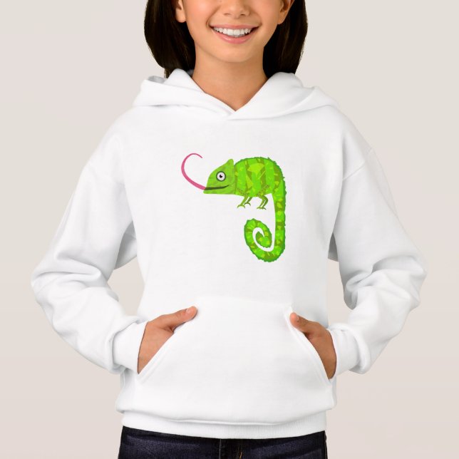 Grön söt kameleont t shirt (Framsida)