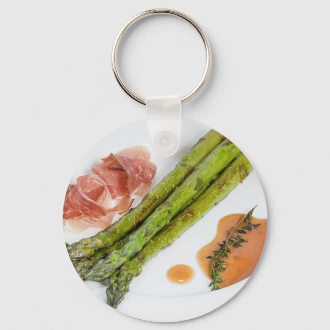 Grön sparris med skinka och sås nyckelring (Framsida)