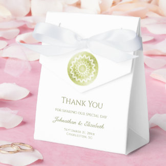 Grön spets mandala bröllop presentaskar