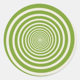 Grön spiral optisk illusion runt klistermärke