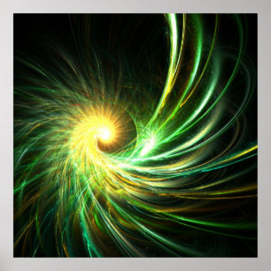 Grön spiral stjärna - affisch