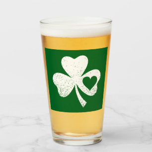 Grön St Patricks Day Irländska Pattys Hjärta Shamr Glaskopp