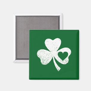 Grön St Patricks Day Irländska Pattys Hjärta Shamr Magnet