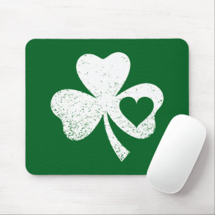 Grön St Patricks Day Irländska Pattys Hjärta Shamr Musmatta