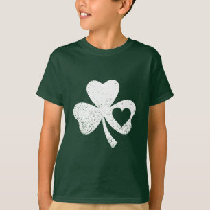 Grön St Patricks Day Irländska Pattys Hjärta Shamr T Shirt