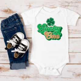 Grön St. Patrick's Day Lucky One Baby Body T Shirt