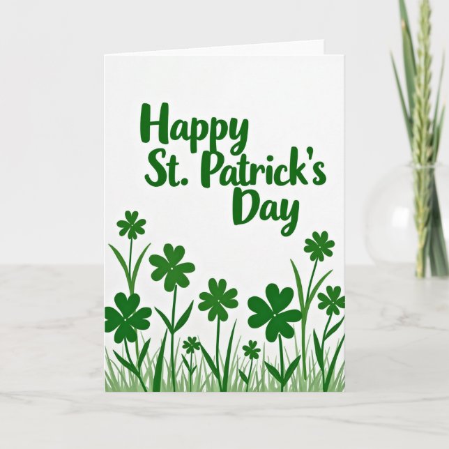 Grön St Patricks Day Scenkort Kort (Framsida)