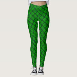 Grön st patricks daydamasker med 4 lövklöver leggings