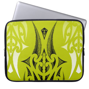 grön stam- design för limefrukt med fjädrar laptop sleeve