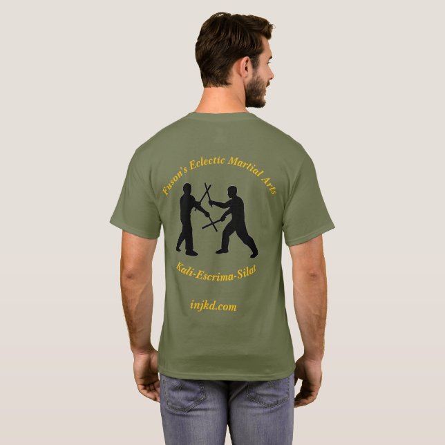 Grön Stav Stridande Filippinsk Kampkonst t-shirt (Hel baksida)