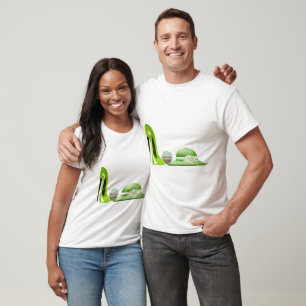 Grön stilett för limefrukt, muffin och hattkonst t-shirt