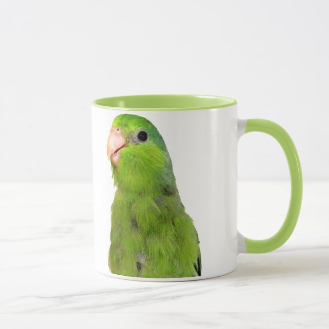 Grön Stillahavs- Parrotlet fågel mugg för 11 uns (Höger)