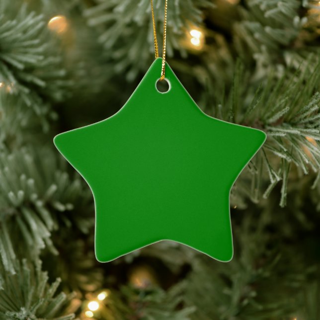 Grön stjärna julgransprydnad keramik (Träd)