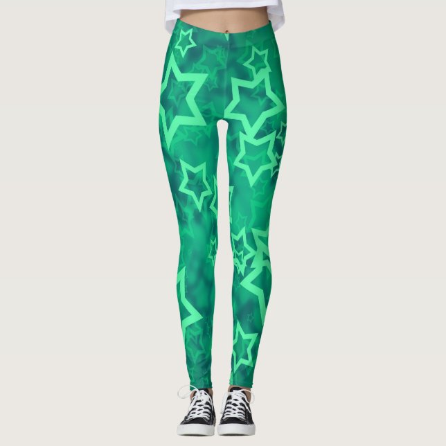 Grön stjärna leggings (Framsida)