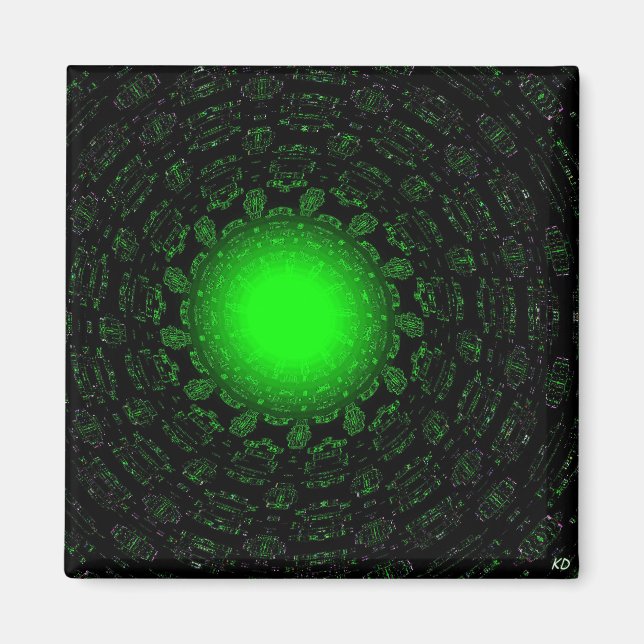 Grön stjärnamagnet magnet (Framsidan)