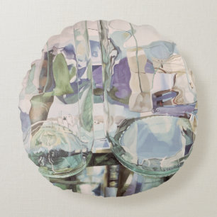 Grön stordia rund kudde