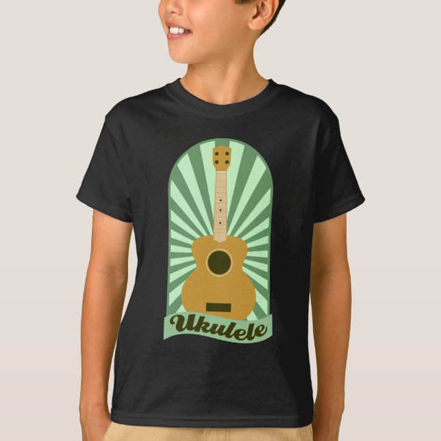 Grön SunburstUkulele Tee Shirt (Framsida)