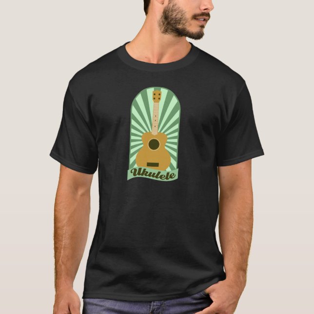 Grön SunburstUkulele Tee Shirt (Framsida)