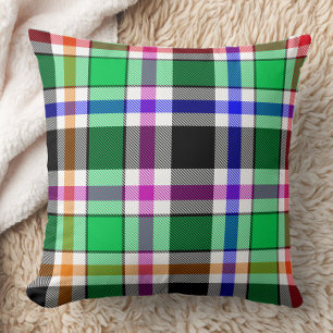 Grön Svart Flerfärgad Flanellruta Tartan Kudde