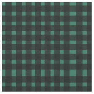 Grön svart Gingham-mönster Tyg