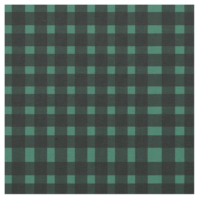 Grön svart Gingham-mönster  Tyg (Närbild)